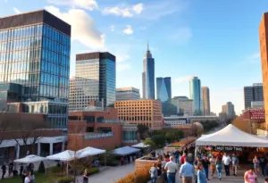 A bustling downtown Austin scene showcasing resilience and community spirit