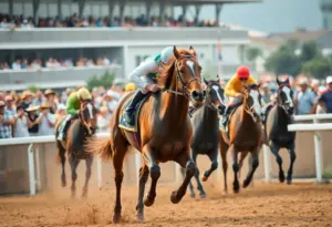 Thoroughbred racing scene at the Eclipse Awards ceremony.