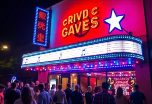 Crowd outside Empire Control Room & Garage in Austin
