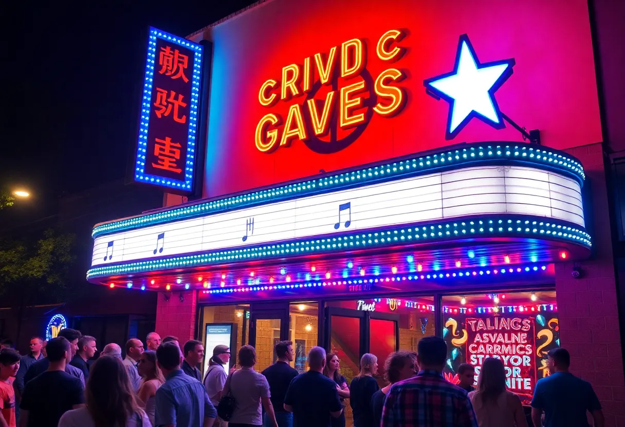 Crowd outside Empire Control Room & Garage in Austin
