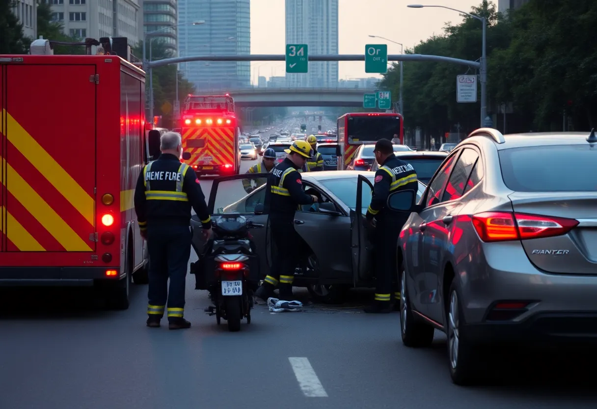 Scene of a fatal crash with police and emergency responders