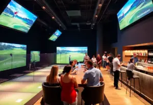 Interior view of Five Iron Golf's new location in Austin