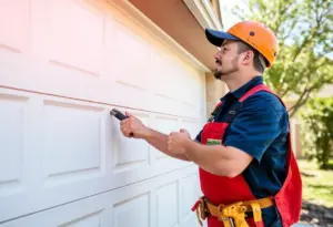 Infinity Garage Door technician repairing a garage door