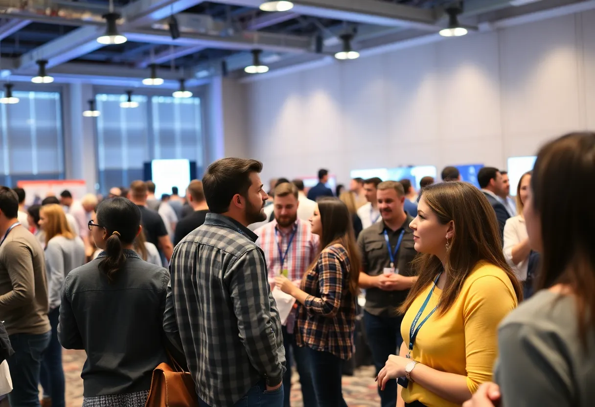 Attendees networking at the Governor's Small Business Summit in Mission, Texas.