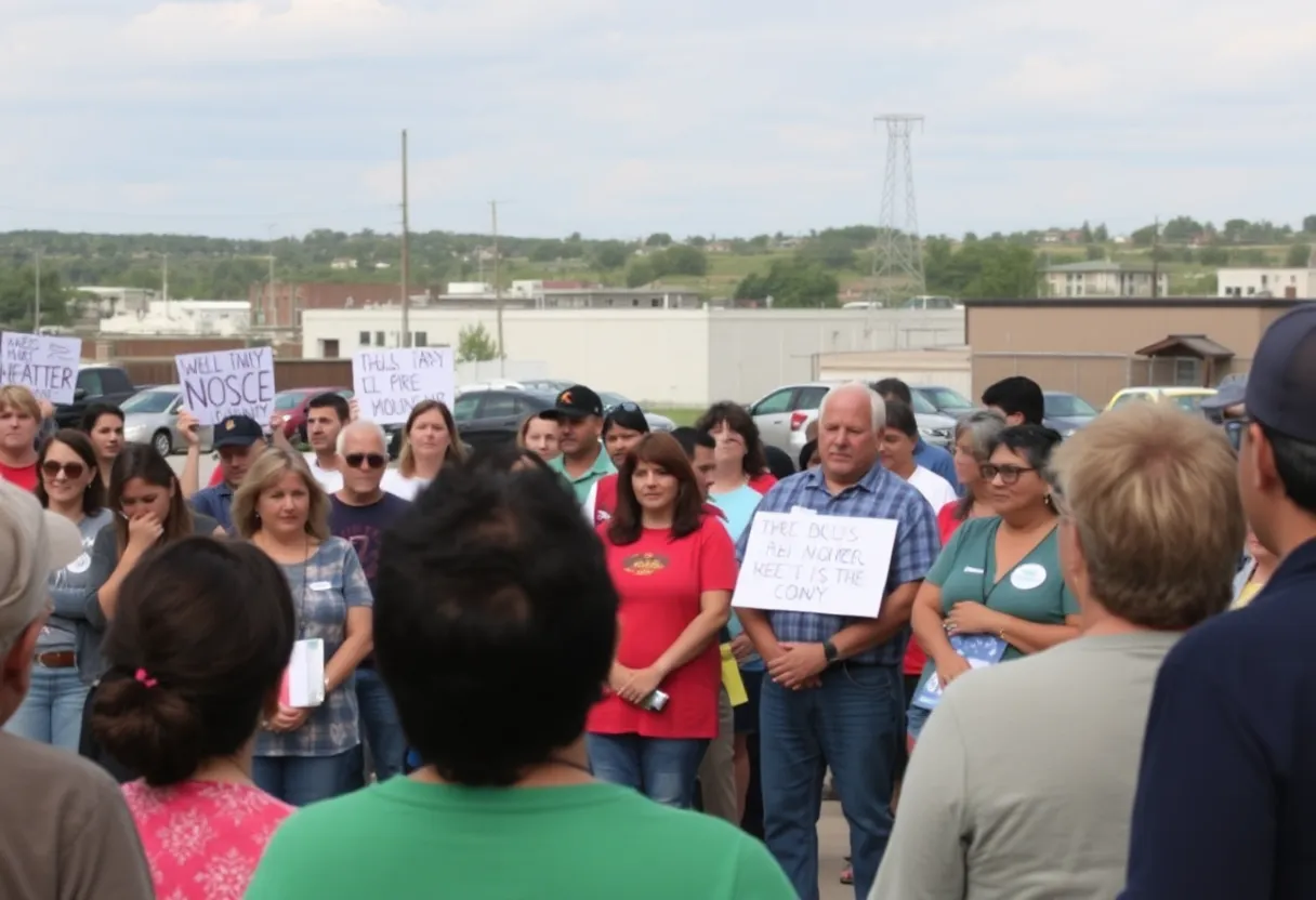 Community residents in Hays County discussing immigration enforcement concerns.