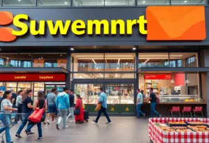 New H-E-B store opening in San Antonio with shoppers