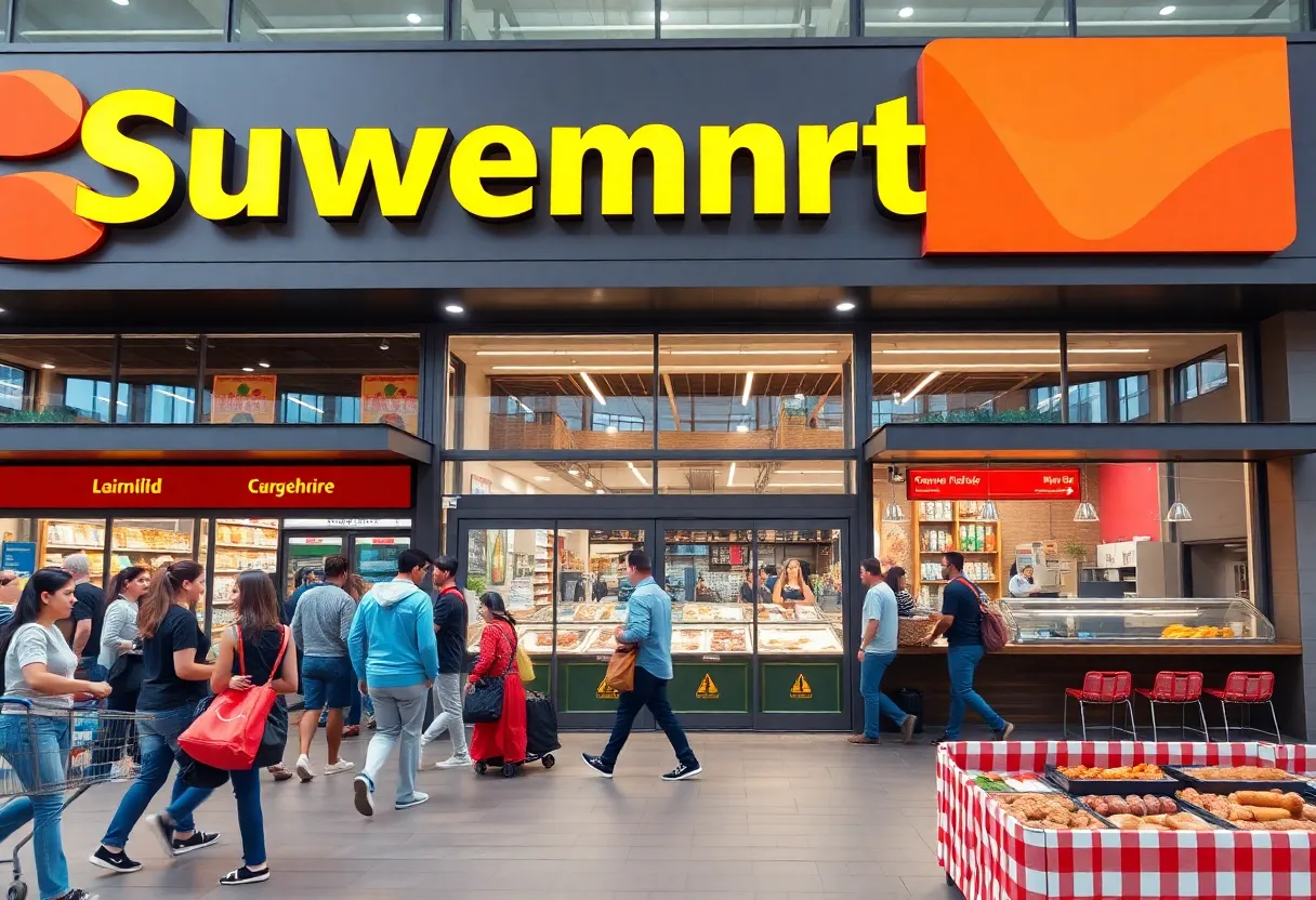 New H-E-B store opening in San Antonio with shoppers