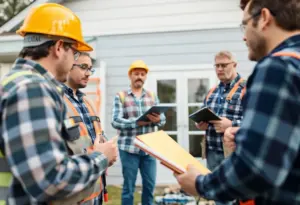 Certified inspectors conducting a home inspection