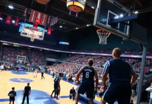 Houston Cougars competing against Texas Tech Red Raiders during a Big 12 basketball game.