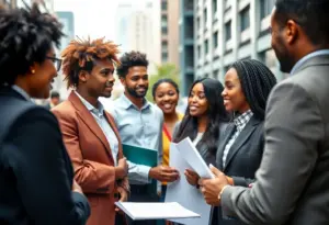 Business professionals representing minority-owned businesses collaborating in Houston.