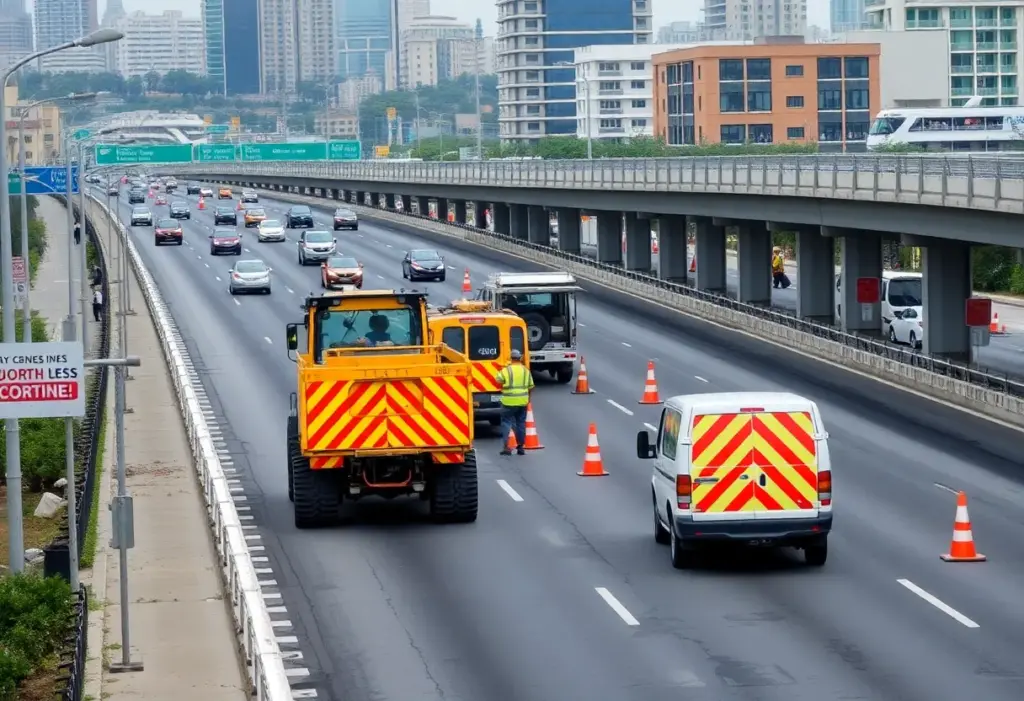 Construction site of I-20 in Abilene, Texas