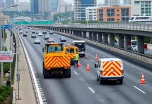 Construction site of I-20 in Abilene, Texas