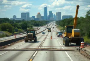 Construction on Interstate 35 in South Austin