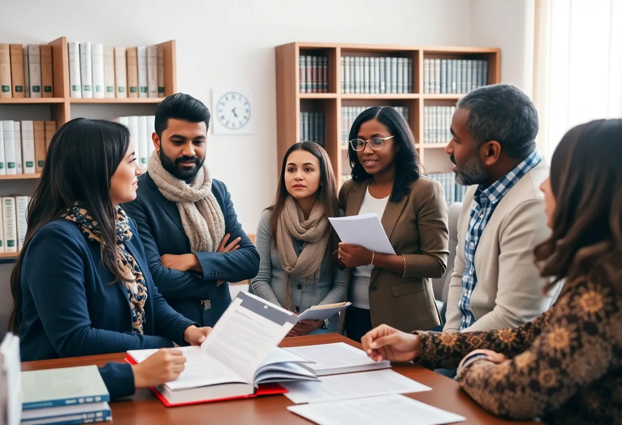 Immigrants consulting with an attorney about Green Card options