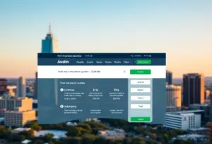 Screenshot of InsureAustinTX.com showcasing insurance options