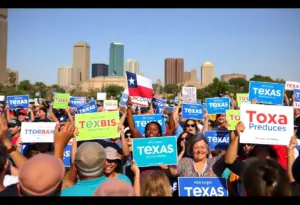 Supporters at James Talarico's campaign event in Texas