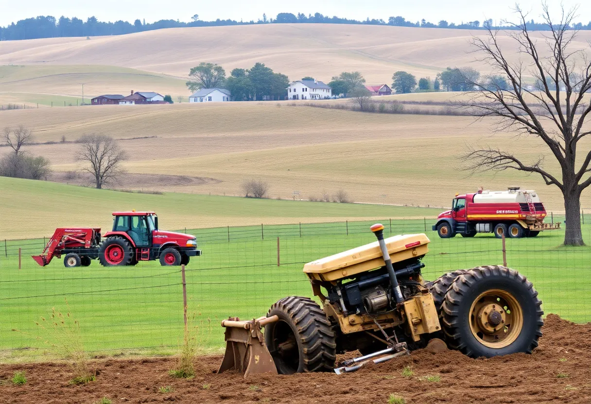 Image representing a ranch accident with machinery