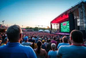 Audience enjoying a Kelly Clarkson concert at the Hollywood Bowl