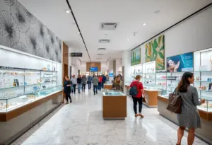Interior of Kendra Scott airport store at Austin–Bergstrom International Airport