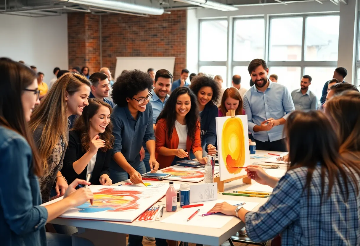 Employees participating in team-building activities organized by KraftyLab