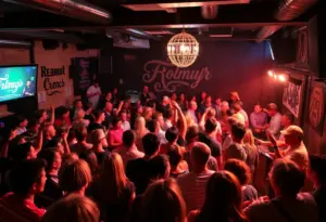 Crowd enjoying live music at Sahara Lounge in Austin