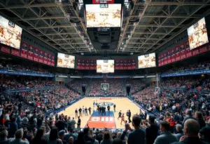 Crowd cheering at the Longhorn basketball game