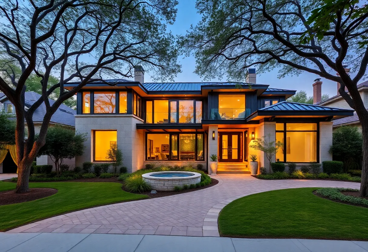Exterior view of a luxury home in Austin, Texas.