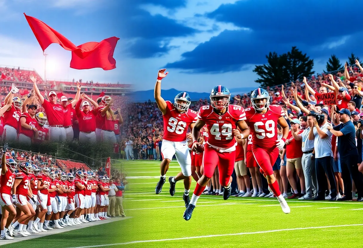 Miami Hurricanes football team celebrating their victory at the Fiesta Bowl.