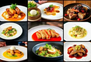 A variety of dishes from Michelin-starred restaurants in Austin, Texas.