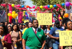 Participants celebrating MLK Day in Central Texas