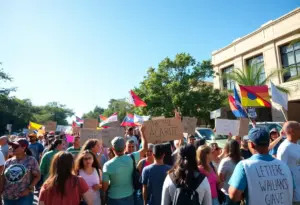 Participants marching in the San Antonio MLK March