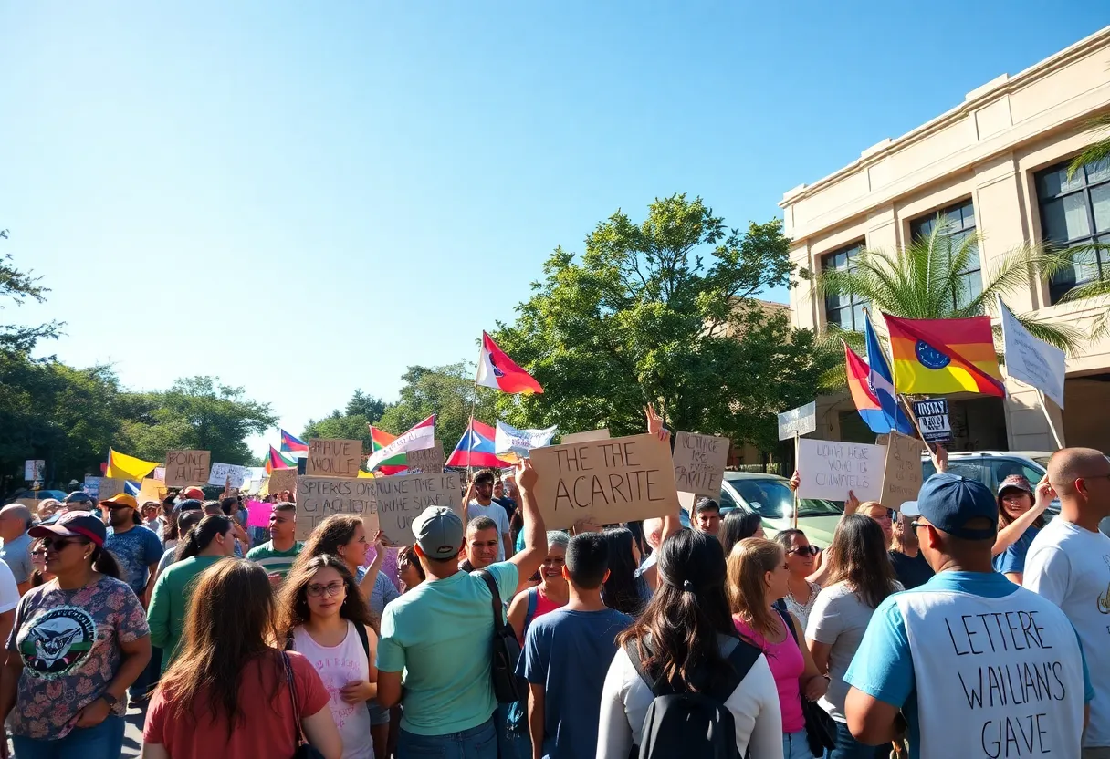 Participants marching in the San Antonio MLK March