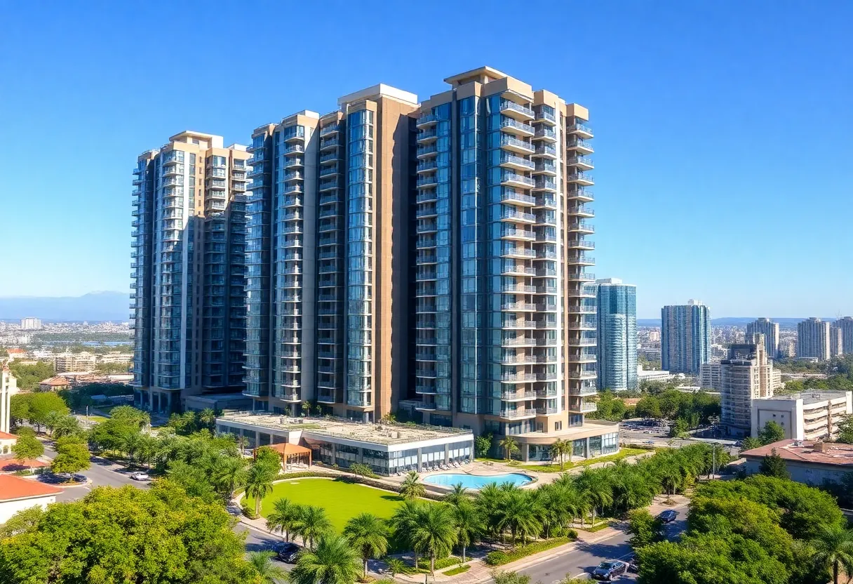 Luxury condominium tower in downtown Austin