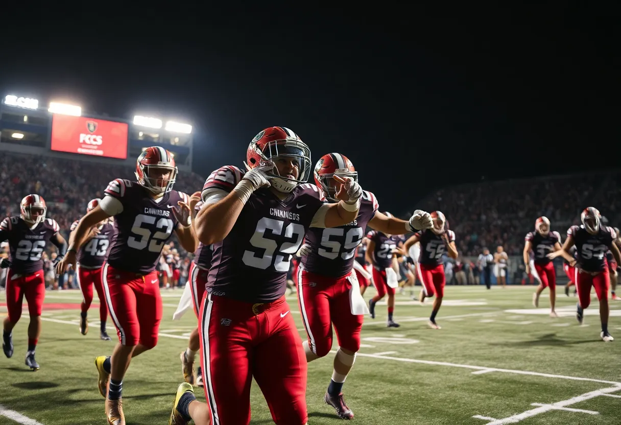 Montana State team celebrating victory in FCS Championship.
