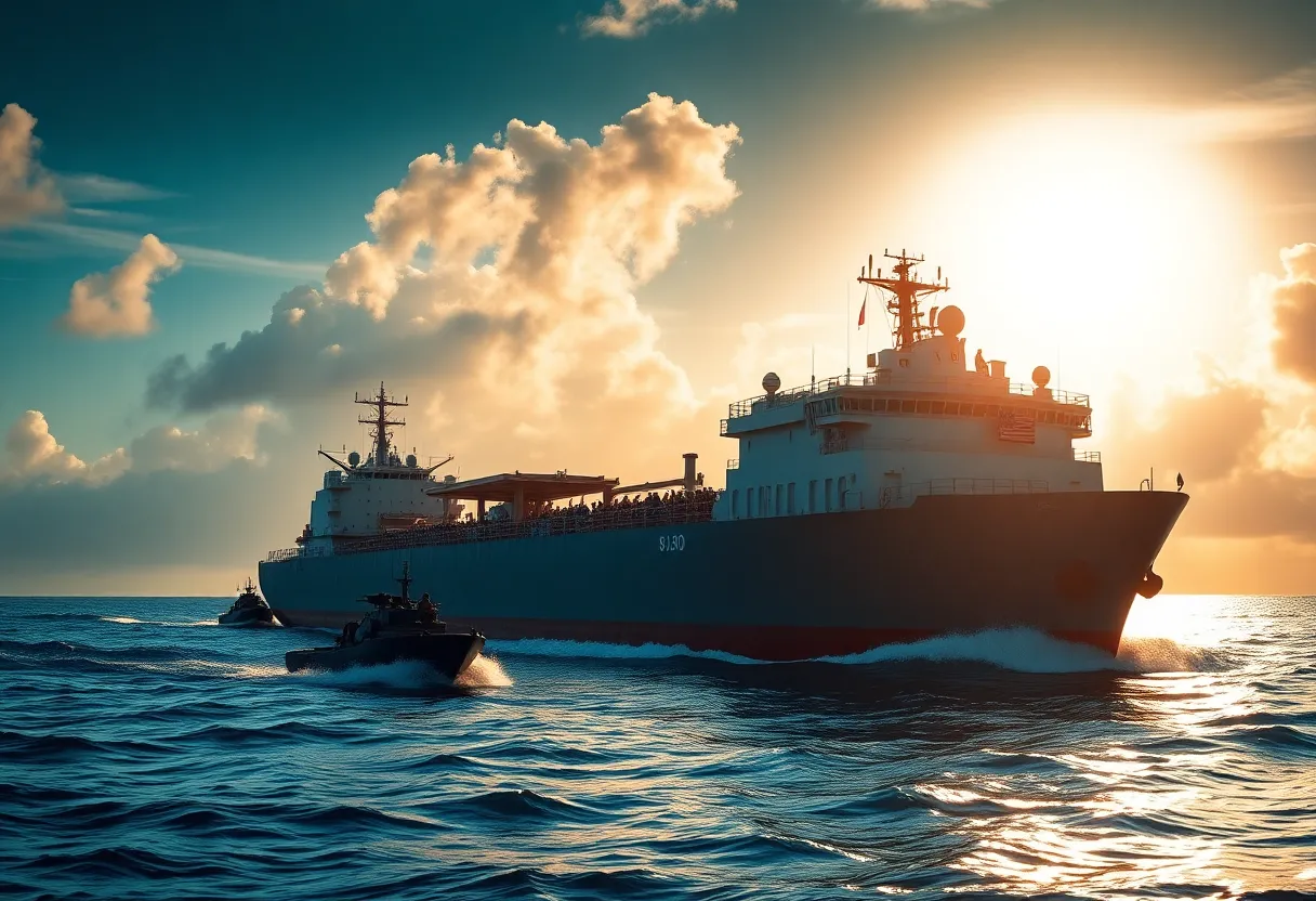 U.S. forces boarding the Motor Tanker Veronica in the Caribbean Sea