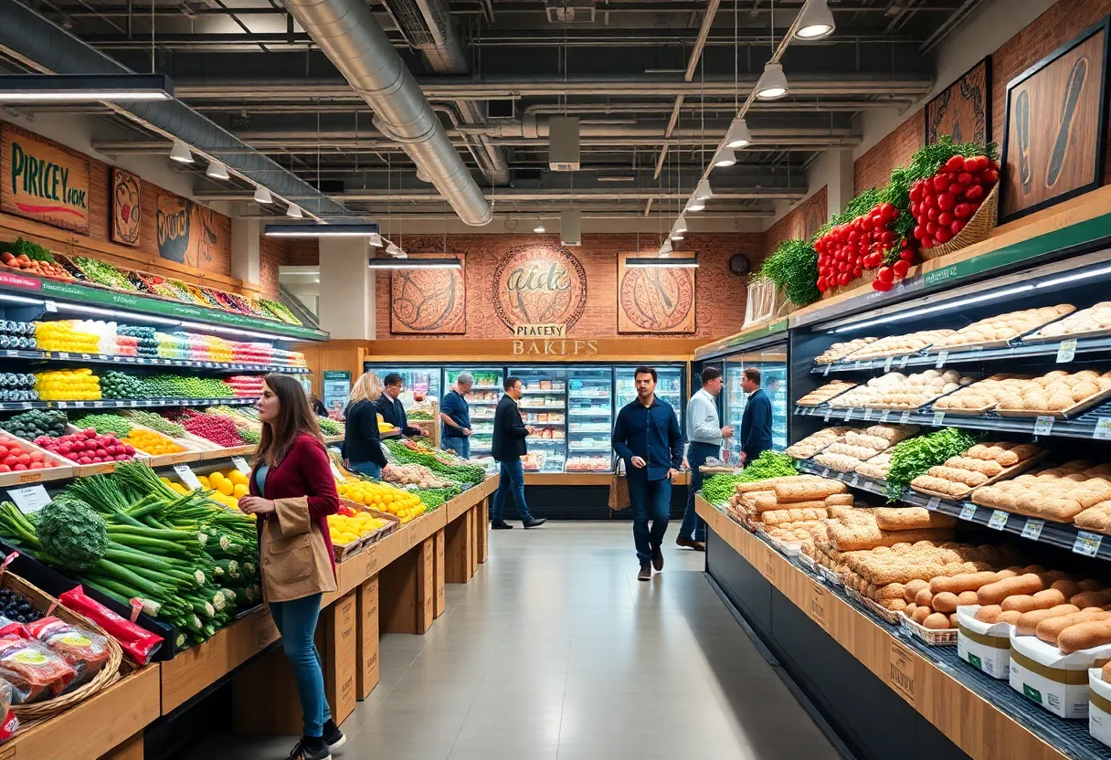Interior view of the new grocery store in Prosper, Texas