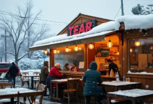 Small business operating during a winter storm in North Texas