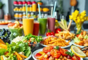 A variety of healthy meals and a shake bar at Project LeanNation