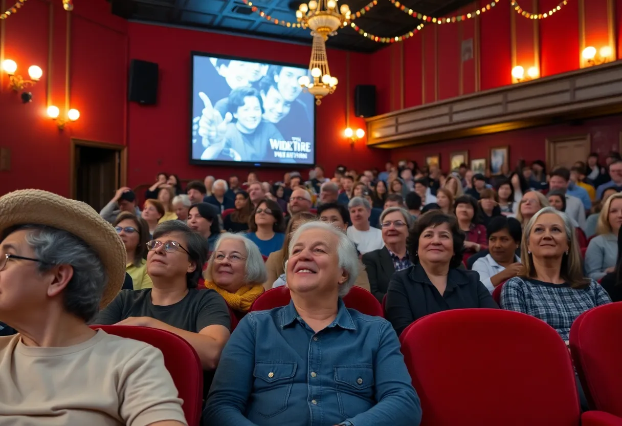 Community audience enjoying the screening of Quaker Oaths at Galaxy Theatres