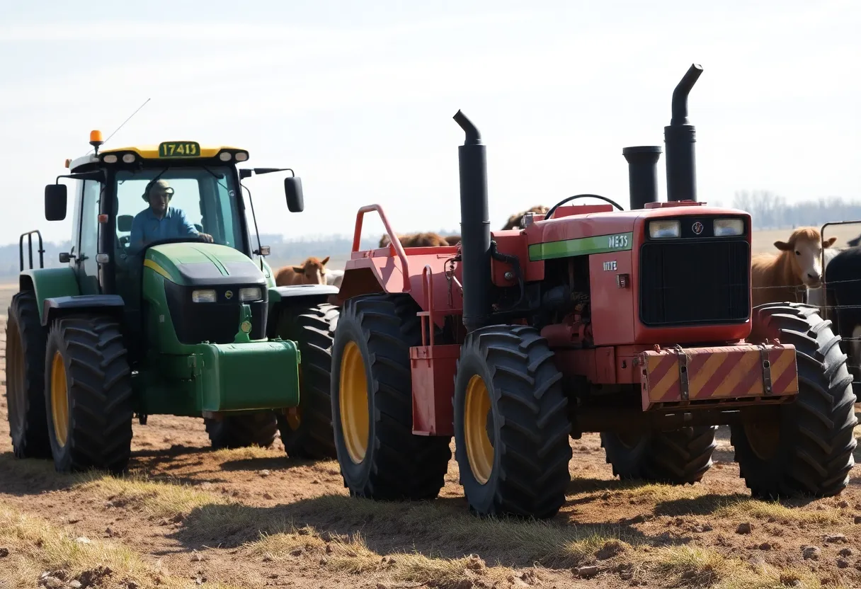 Heavy machinery on a ranch representing safety and community support