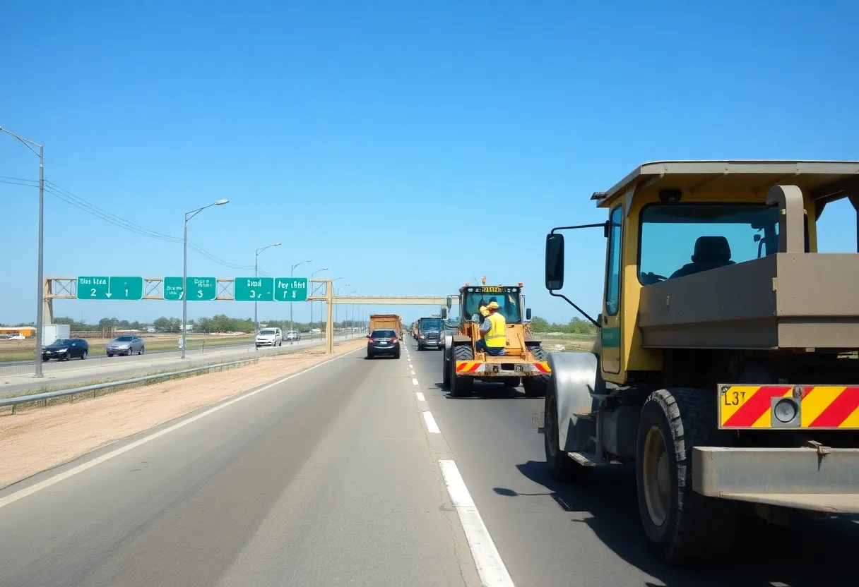 Construction activity on South Texas highways