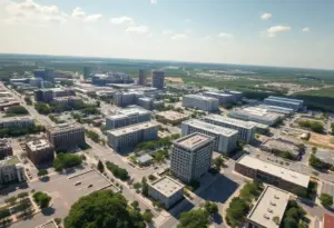Aerial view of new development projects in San Antonio
