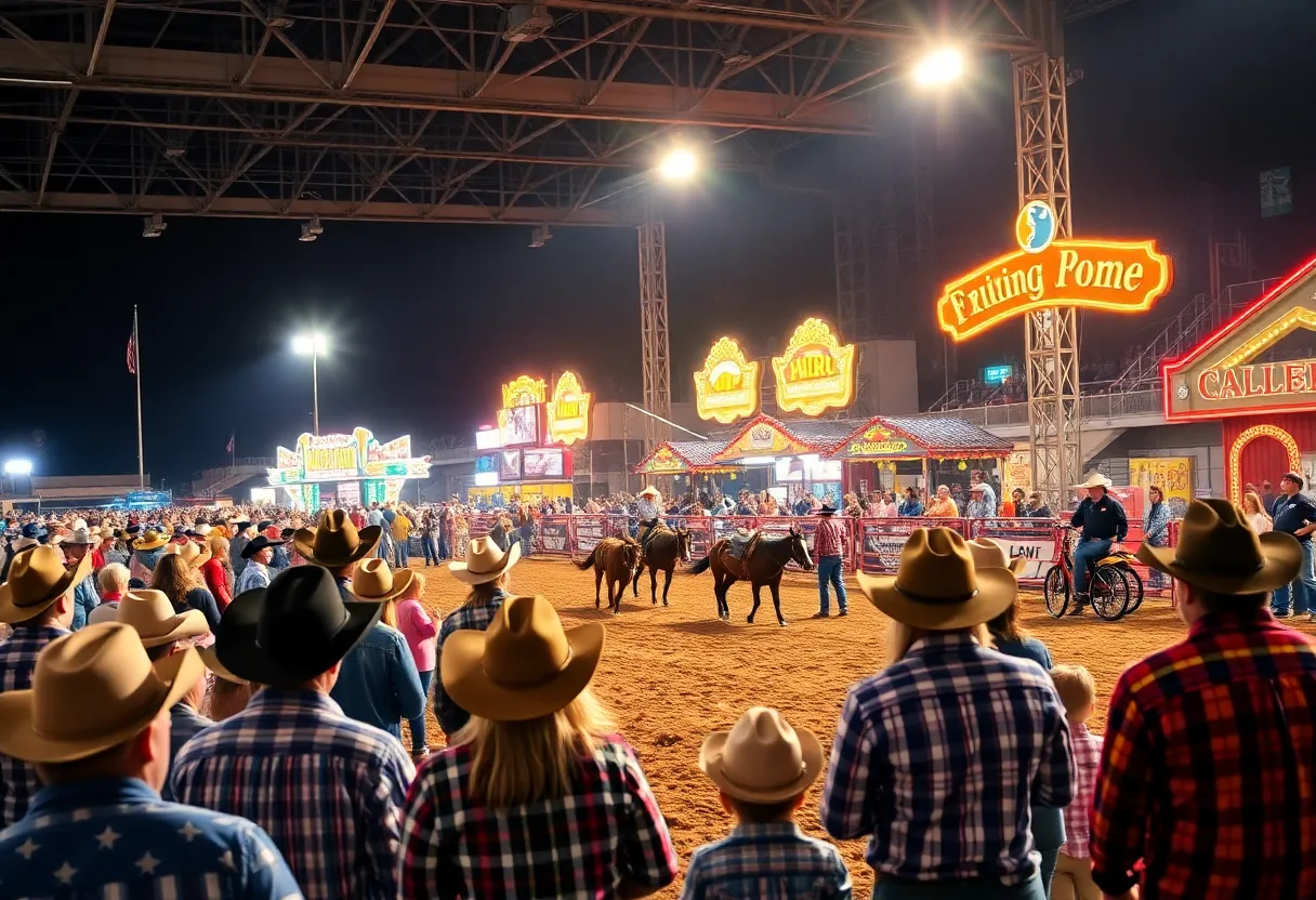 People enjoying the San Antonio Stock Show & Rodeo with rides and competitions