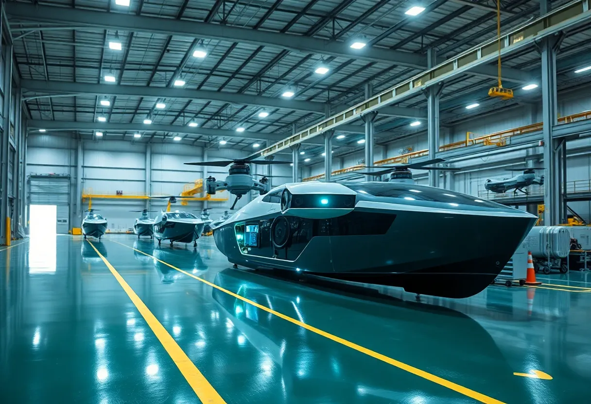 Modern manufacturing facility for autonomous vessels in Hays County, Texas