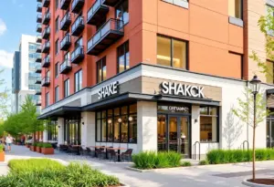 Exterior view of the new Shake Shack in EastVillage, Austin