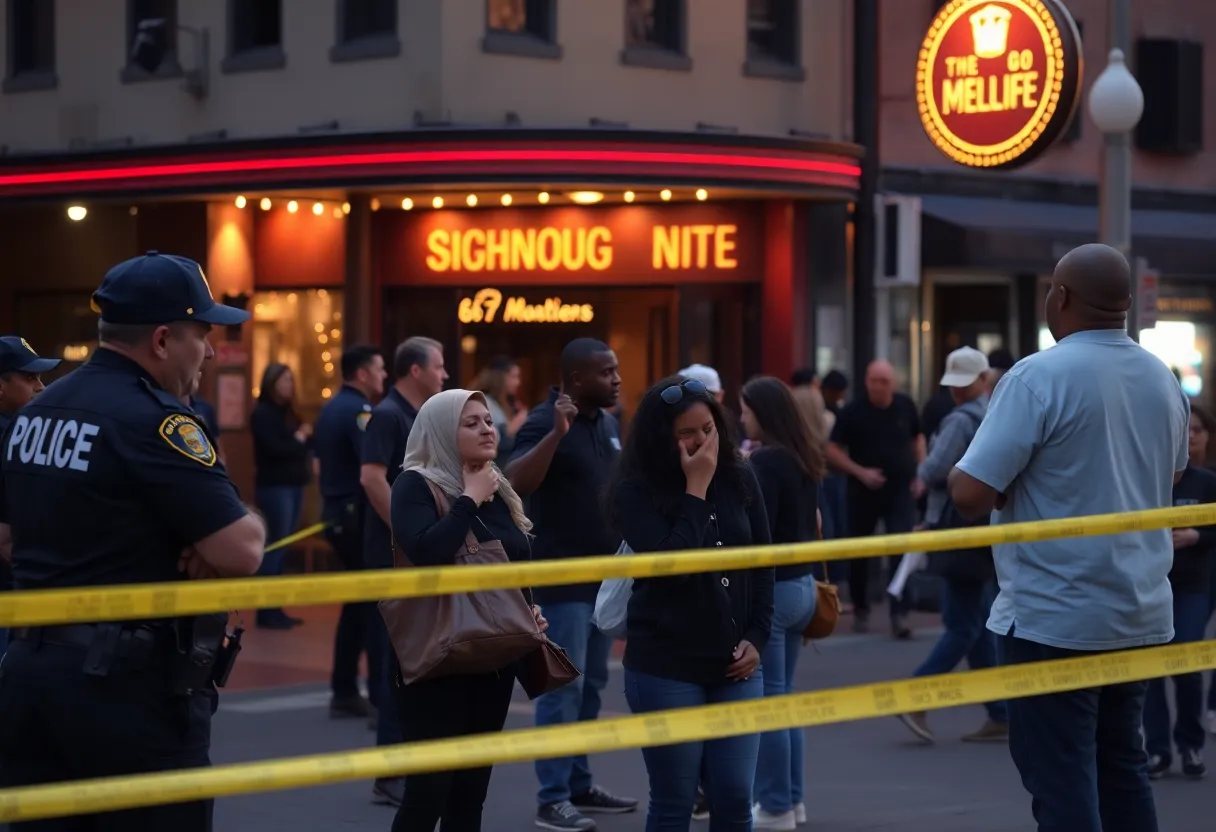 Police investigating the shooting incident outside a nightclub in Austin.