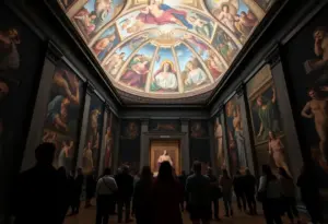 Visitors exploring the Sistine Chapel Experience in Austin