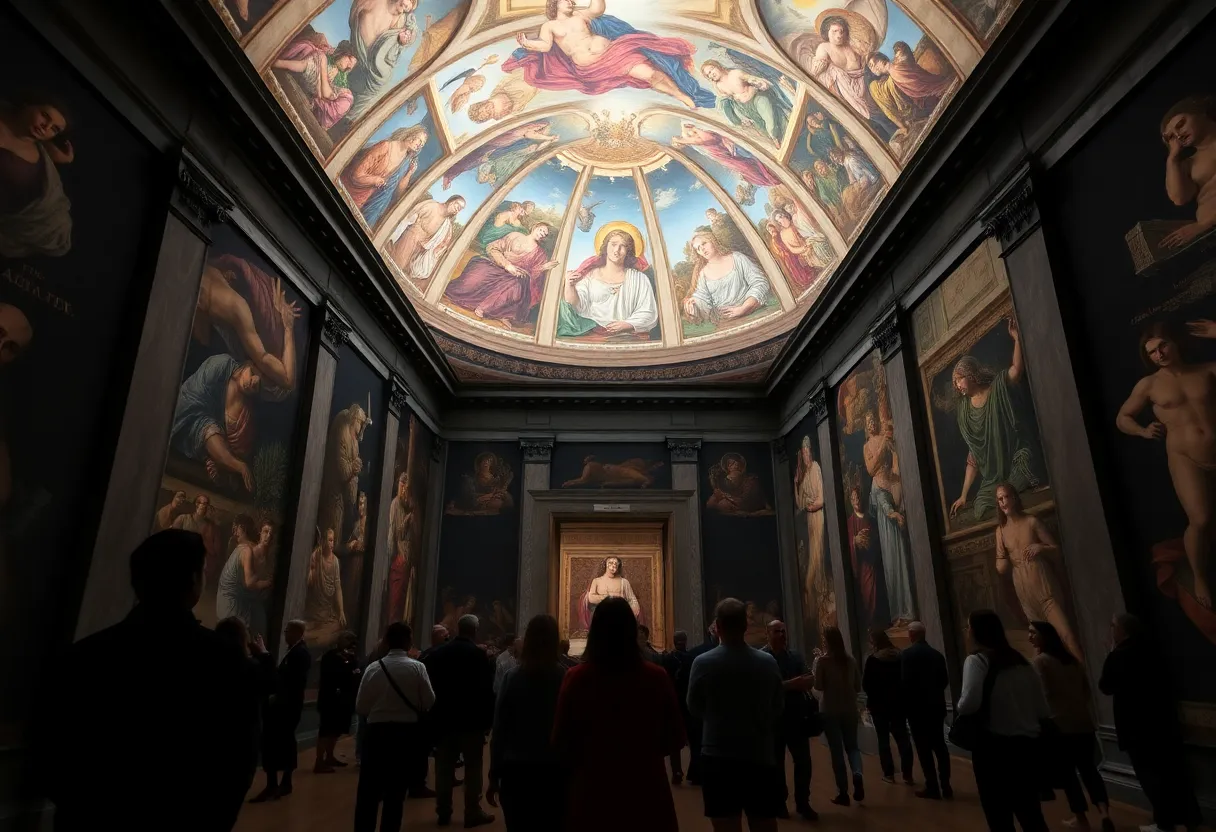 Visitors exploring the Sistine Chapel Experience in Austin