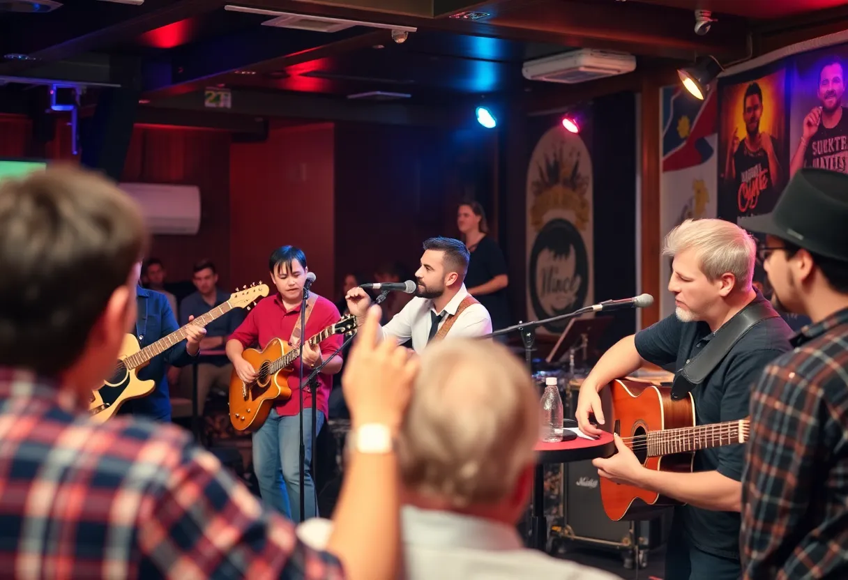 Group of musicians performing at the South Austin Song Circle