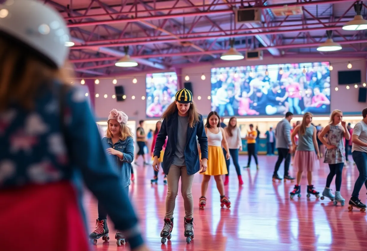 Families enjoying a day at Southern Skates Roller Rink